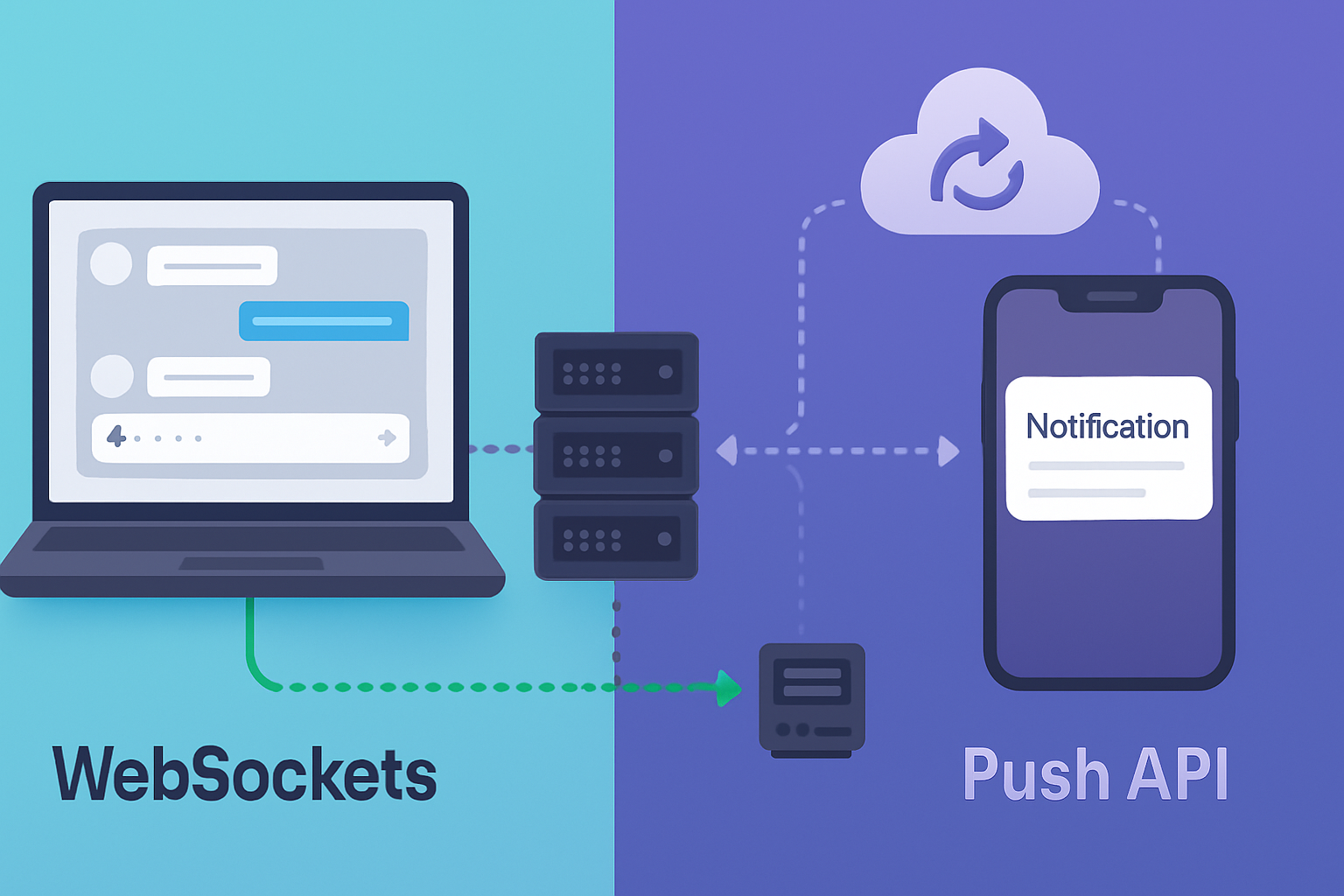 A practical, comparative guide to choosing between the Push API and WebSockets for real-time features. Learn how each works, when to use each, example code, scaling considerations, and recommended architectures.